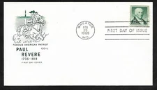 #1059A 25c Paul Revere - House of Farnam FDC Coil