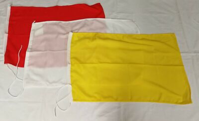 WHITE + RED AND YELLOW HEAVY DUTY FLAGS 70x100 BEACH LIFEGUARD RESCUE