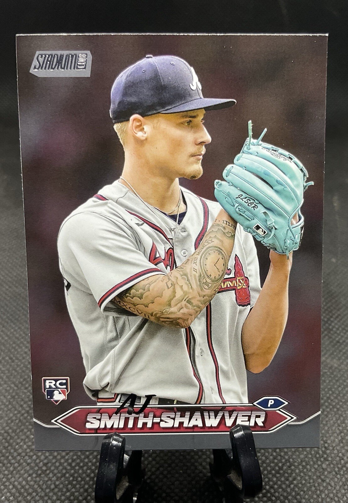 2024 Stadium Club Black Foil #55 AJ Smith-Shawver RC - Atlanta Braves