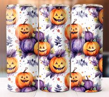 Halloween Pumpkin Tumbler 20oz Tumbler 20 oz Skinny Cup Mug Lid Straw