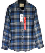 Weatherproof Vintage Men's Royal Plaid Flannel Shirt Size M