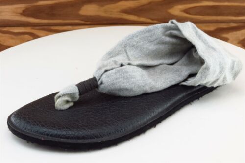 Sanuk Sz 8 M Gray Ankle Strap Fabric Women Sandals SWS1001