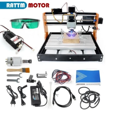 【USA】3 Axis 3018 Pro CNC Router Engraving machine + 5.5W Laser For wood Milling