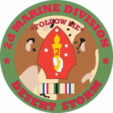 MARINE CORPS DESERT STORM 2ND MARINE DIVISION EGA DECAL STICKER MADE IN USA