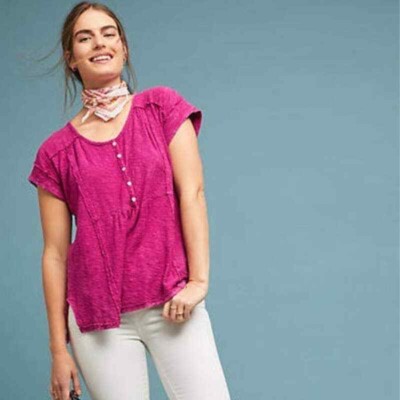 Anthropologie Eri Ali Julie Henley Tunic Top Size S
