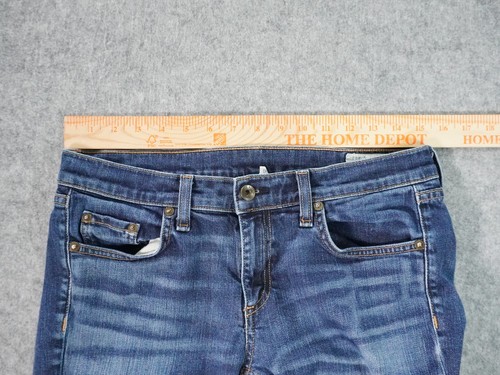 Rag & Bone Jeans Womens 27 Blue Denim Raw Hem Skinny Ankle Low Rise - Picture 5 of 12