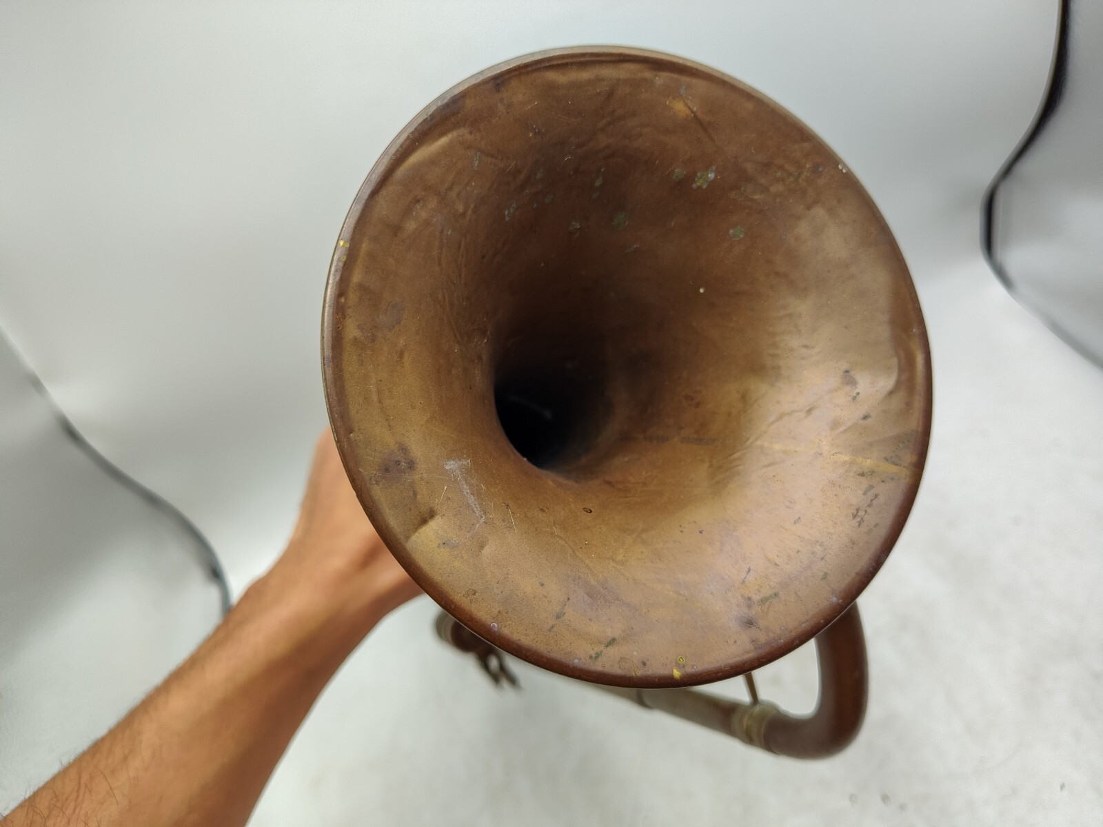 Antique Unmarked German Rotary Trumpet & Giardinelli 7c Mouthpiece