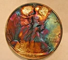 1941-D WALKING LIBERTY HALF DOLLAR TONED & ALMOST  UNCIRCULATED
