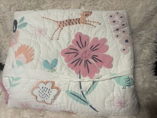 Pottery Barn Sasha's Garden Quilt- TWIN-white /multicolor - New - Picture 1 of 11