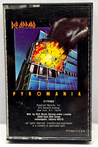 DEF LEPPARD - PYROMANIA 1983 Cassette Tape Tested (F17) - Picture 3 of 3