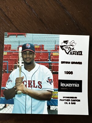 1996 Midland Angels  BASEBALL Panther Canyon Oil Gas Card/Photo Bryan Graves