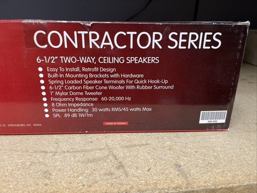 New Dayton Loudspeaker 6 1/2” 2-Way In-Wall Contractor Series Speakers #300-036