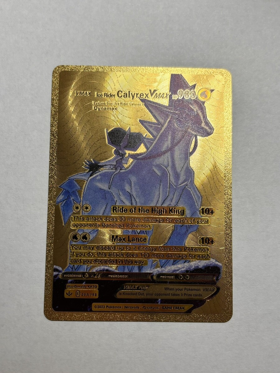 Ice Rider Calyrex VMAX Gold Foil Display Card Fan Art HP980 | eBay