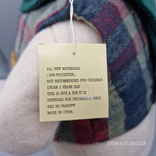 Vintage World Bazaars Fabric Winter Snowman Plush Doll Holiday Figurine 16" - Picture 8 of 14