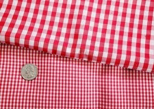 Gingham Red White Christmas Patriotic Check Polyester Fabric You pick length