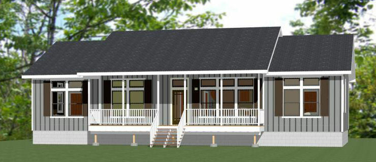 60x30 House -- 4 bedroom 3 Bath -- 1,800 sqft -- PDF Floor Plan