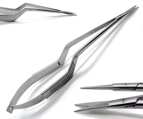 Micro Scissors 7.5" Yasargil Sharp/Sharp Straight & Curved Surgical Set of 2 - Picture 5 of 5