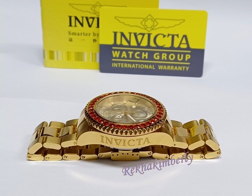 Invicta 14445 Pro Diver Men's Watch 47mm Steel Gold and Red Swiss Quartz - Picture 4 of 12