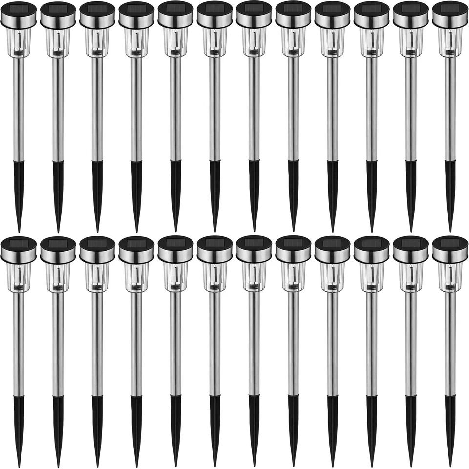 🏆24x LED Solarleuchte Solar Leuchten Edelstahl Solarlampe Gartenleuchten Garten - Bild 2 von 4