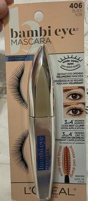 #406 L'OREAL PARIS Bambi Eye Mascara Waterproof  Hydrofuge Black NEW