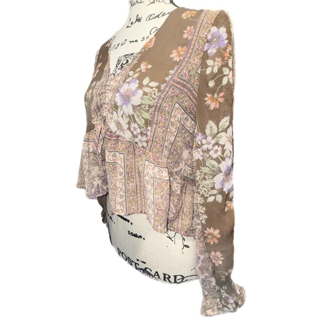 American Eagle - Boho Cottagecore Patchwork Flora… - image 2