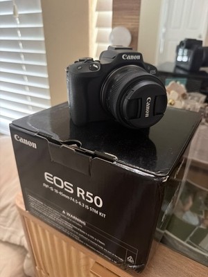 Canon EOS R50 Mirrorless Camera with RF-S 18-45mm Lens Kit Black