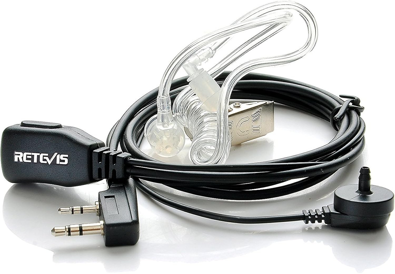 Retevis 2 Pin Walkie Talkie Earpiece with Mic Security Headset Double Line