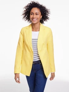 Blazer à simple bouton de lin classique à Talbots, NWT $189, DAISY, toutes les tailles