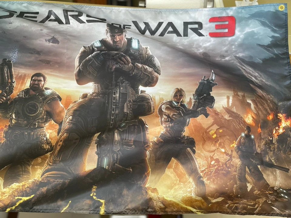 Gears Of War 3 5ft Flag Microsoft XBOX 360 2011 Poster GOW - Image 3 of 3