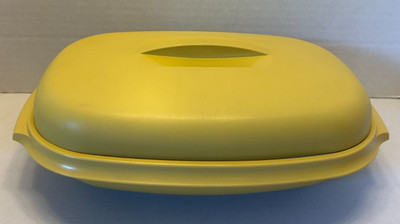Vintage Tupperware Microwave Vegetable/Rice Steamer Harvest Gold 3 Piece 1273-6