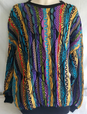 St Croix Sweater Mens XL Knit Crewneck Abstract USA Made