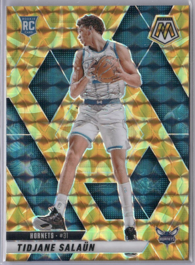 Tidjane Salaun Rookie RC 2024-25 Panini Mosaic Reactive Yellow #241 Hornets