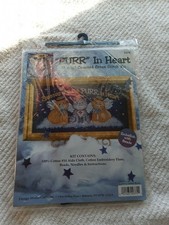 Design Works PURR And Heart Cats Angels NIP 8 X 15 Counted Cross Stitch Kit