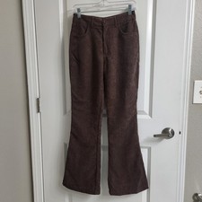 Nasty Gal Courdery High Waisted Flare Pants Chocolate Brown NWT Size 4