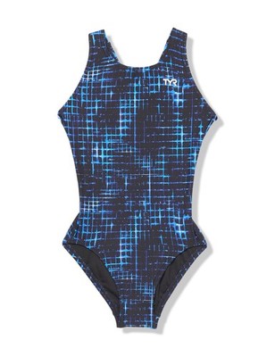TYR Girls Durafast Lite Maxfit Swimsuit 24 Atrix Blue