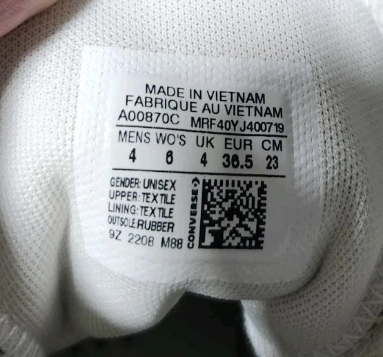 Converse Chuck Taylor All Star Lugged 2.0 Mujer 6 Pie Izquierdo SOLO AMPUTADO x's 2 Foto 2 de 4