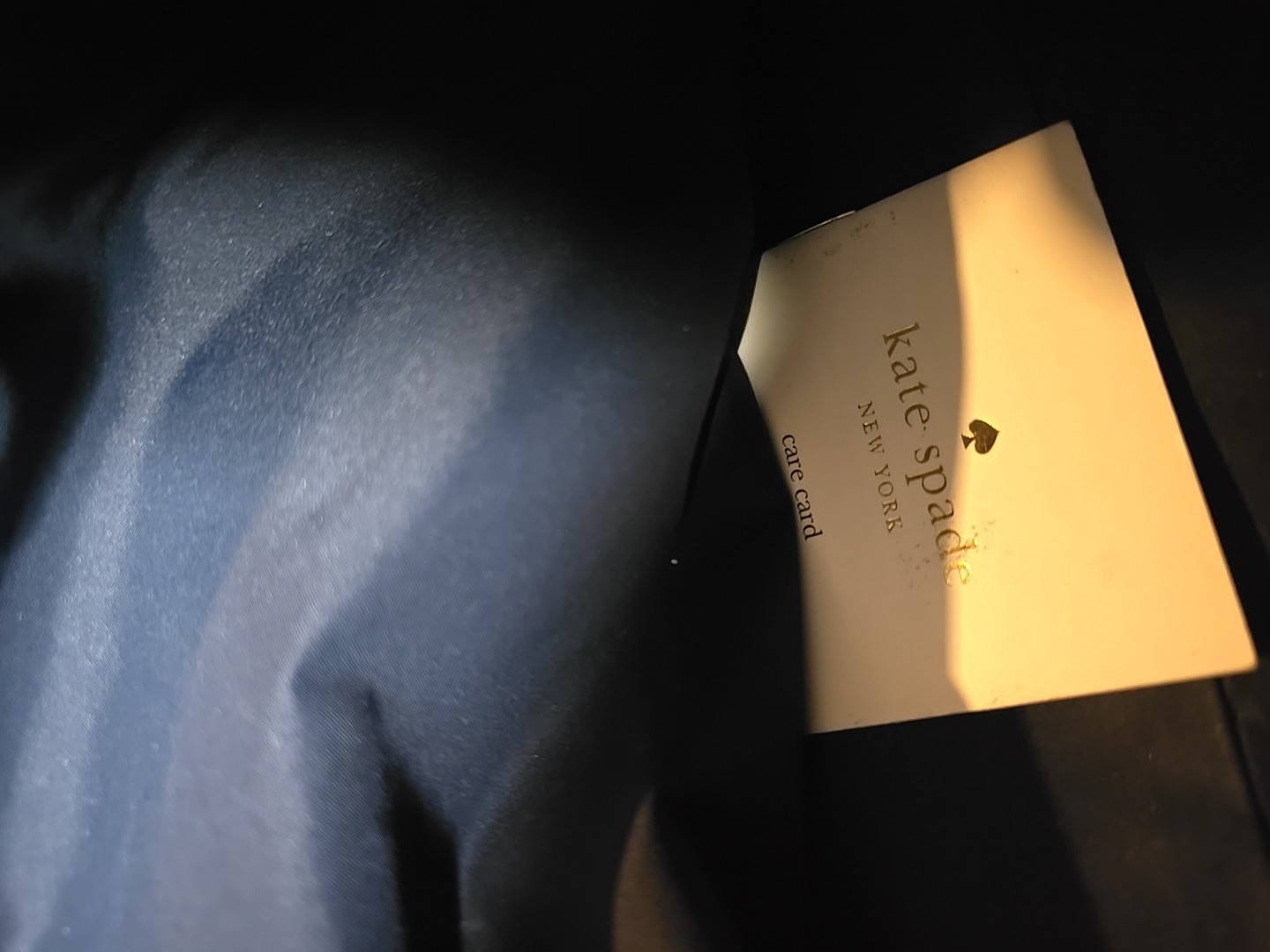 Womans Kate Spade Navy Blue Bow Handbag  With Gold Accents thumbnail 5