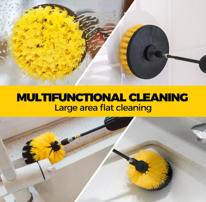 4 Pack Drill Brush Attachments Set, Power Scrubber with Extend Long Atta, New