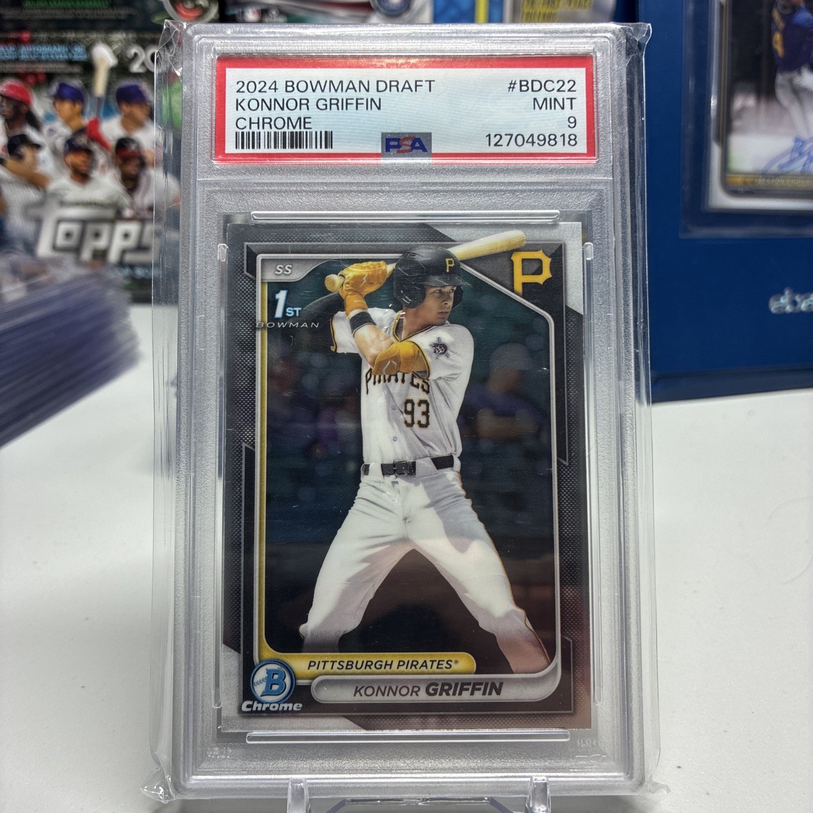2024 BOWMAN DRAFT CHROME #BDC22 KONNOR GRIFFIN PSA 9 1st Bowman!