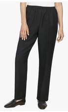 Alfred Dunner NEW Women  s Pants Black 10 Petite Pull Ons Pockets Straight Leg