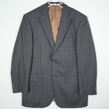 Pendleton 42R Men  s Wool Sport Coat Charcoal Gray Herringbone Plaid Checked