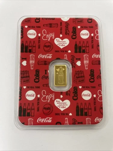 0.5 gram 1/2 g .999 Gold Bar Coca-Cola “Buy Someone You Love A Coke”. No Reserve