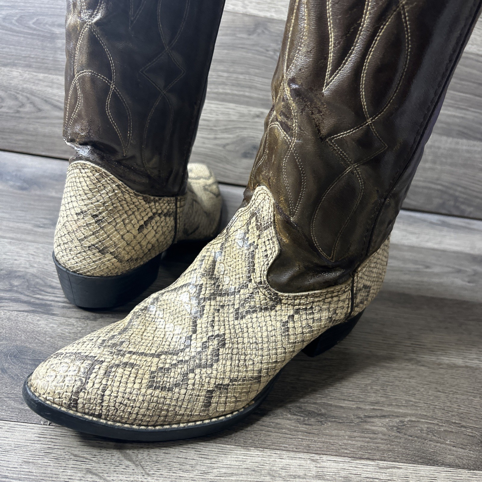 Lucchese 2000 Python Snakeskin Cowboy Boots USA M… - image 8