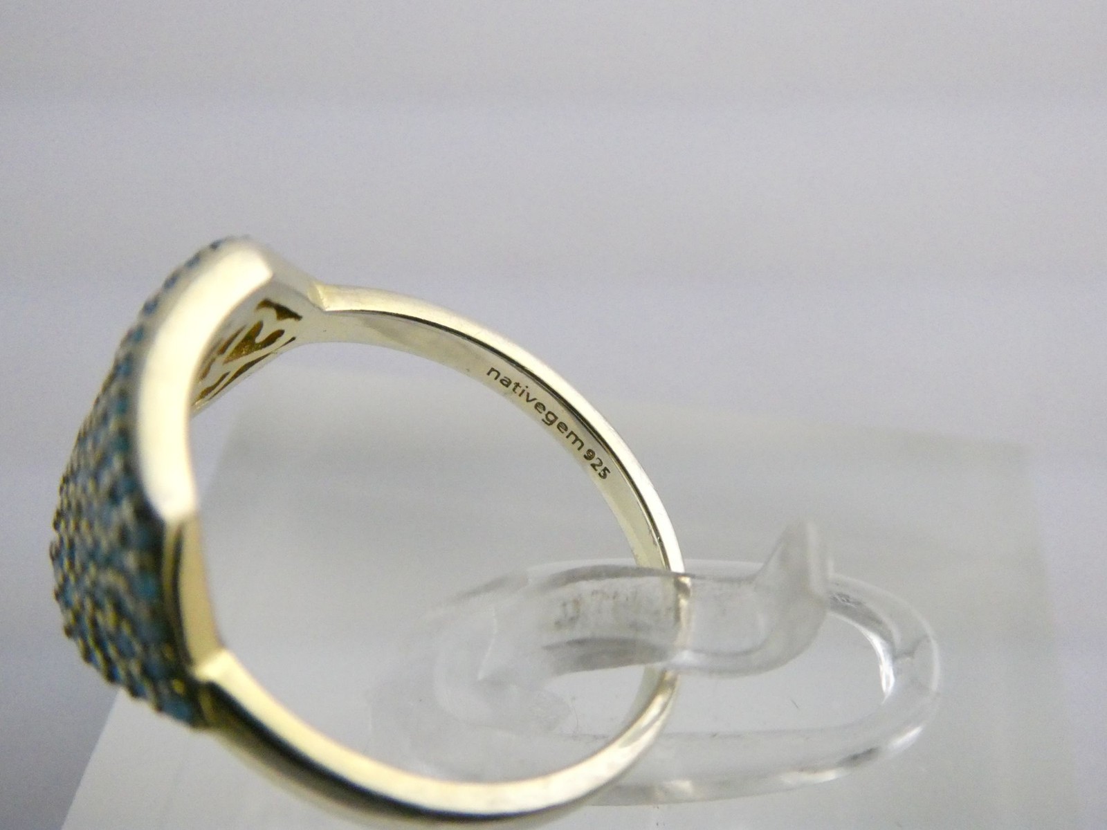 Native Gem Sterling Silver Turquoise Array Ring 9… - image 6