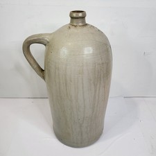 Antique 19th C Stoneware Crock Jug 10L Salt Glaze Whiskey Primitive Pottery