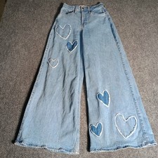 Social Tourist W26/US 00 Ultra High Rise Baggy Wide Leg Light Wash