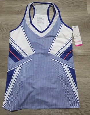 NEW NWT Lucky in Love Tank Top Womens Medium (8-10) Tech Performance Golf Tennis