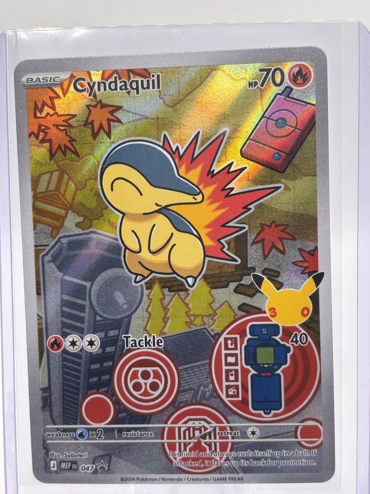 Pokémon TCG Cyndaquil 047 Mega Evolution Promo Holo First Partner Series 2 NM