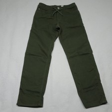 H M Boys Size 14 Relaxed Fit Tapered Leg Green Pants Drawstring Adjustable Waist