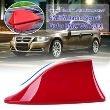 Red Car Auto Shark Fin Roof Antenna Arials FM/AM Radio Signal Aerial Universal